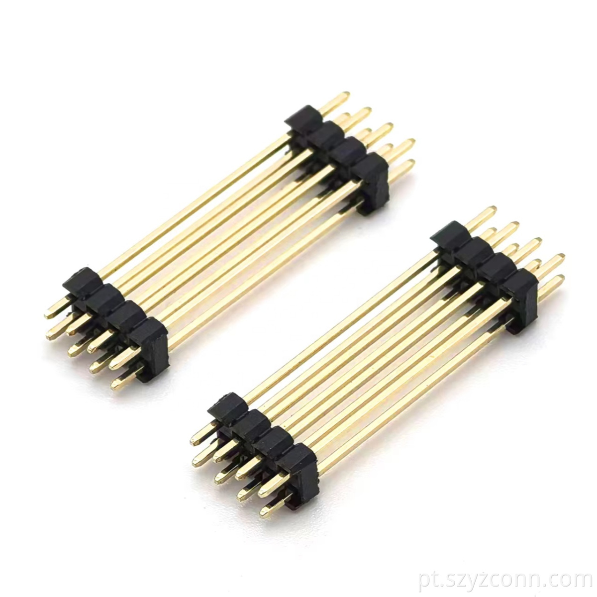 Conector de cabeçote de pino de passo de 2,54 mm Linha dupla reta de plástico de duas camadas SQ0,64mm H5,0mm 2 * 4P 2.54mm Pitch Pin Header Connector Dual Row Straight Two-layer Plastic SQ0.64mm H5.0mm 2*4P